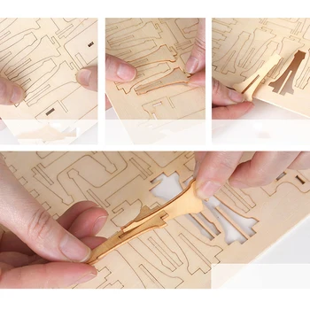 Lasersko Rezanje DIY Žival Mačka Igrače 3D Lesene Puzzle Igrača Skupščine Model Lesa Obrti Kompleti za Mizo Dekoracijo za Otroke Otrok