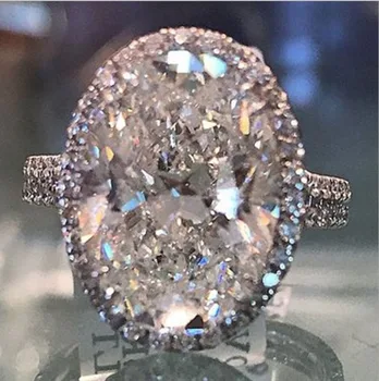 WYJZY vdelan gosje jajce obliko velike CZ cirkon zaročni prstan jasno cirkon edinstven design ženske lepe nakit nekaj obroč