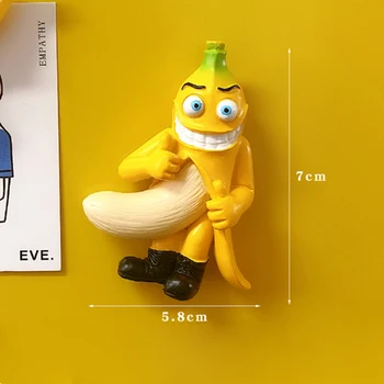 3D Smolo Hladilnik Magnet Avokado, Banana Smešno Sadje, Kot so Otroci Risanka Dekoracijo Magnetni Hladilnik Palico Ustvarjalne Prilepite Stereo